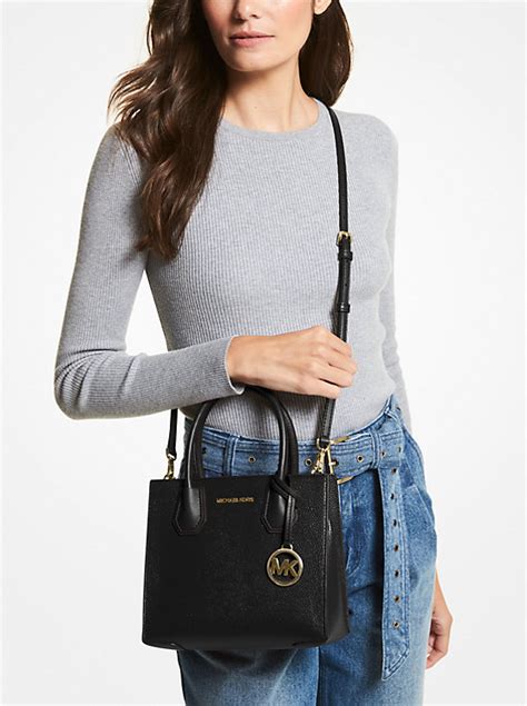 grey mercer michael kors|Mercer Medium Pebbled Leather Crossbody Bag .